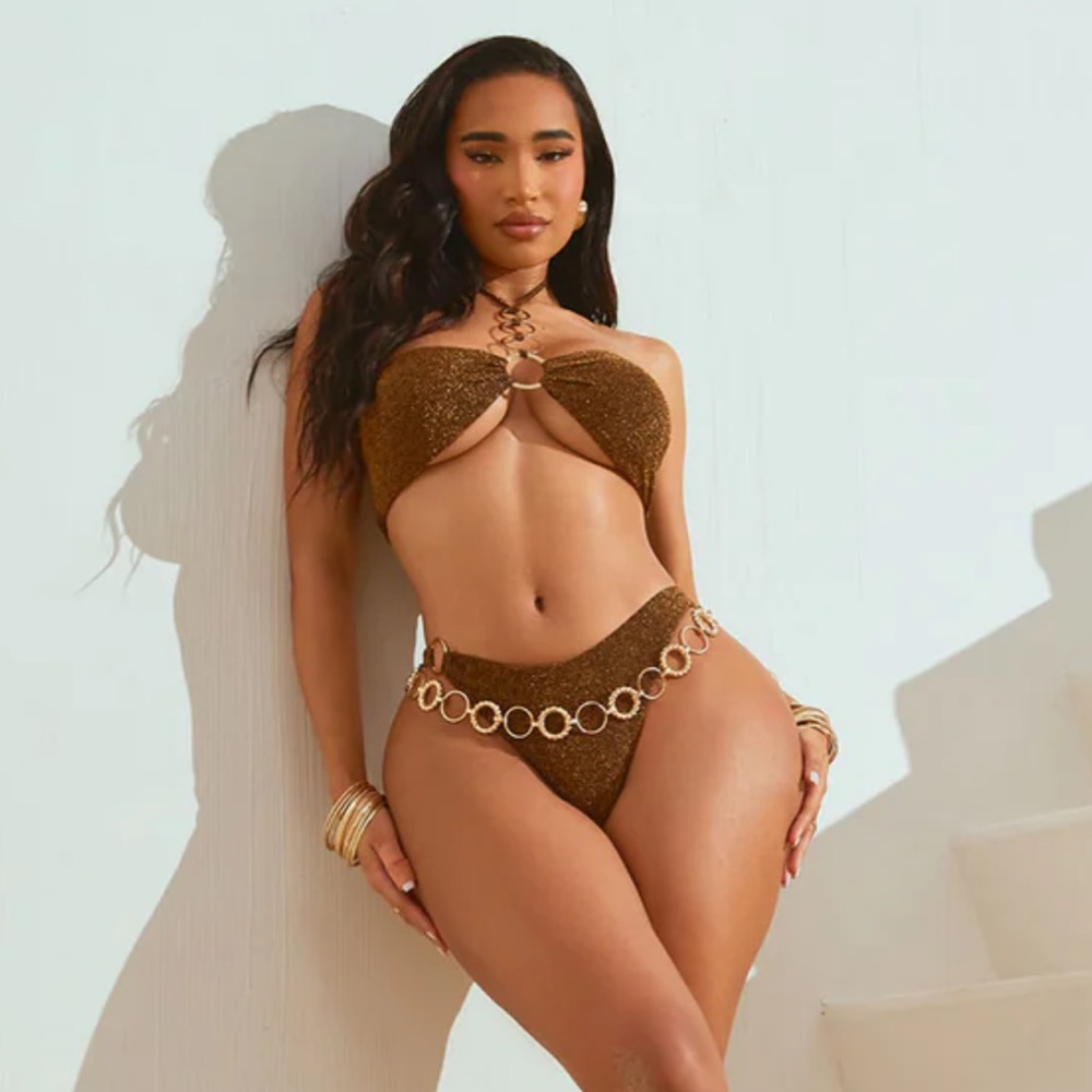 *BRAND NEW* Fashion Nova Yacht Vibes 2 Piece Bikini - Rust